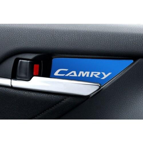 4pcs stainless steel car interior door handle ornament sticker for toyota camry 2018 2019 2020 accessories car styling