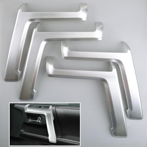 4pcs/Set Silver Car Interior Door Armrest Handle Cover Trim Decoration Fit for Toyota 4Runner 2010 2011 2012 2013 2014 2015-2021