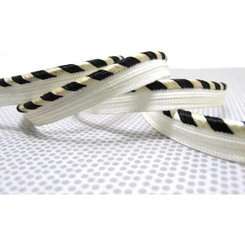 5 Yards 3/8 Inch Black and Ivory Piping Lip Cord Trim|Pillow Cushion Trim|Upholstery Edging Trim Sewing Supplies
