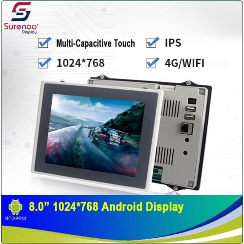 8.0" 1024X768 Android Industrial Grade IPS TFT LCD Module Display Screen with w/ Multi-Capacitive Touch Panel & Enclosure