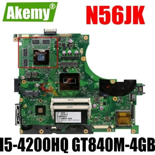 Akem N56JN Laptop motherboard For Asus N56JN N56J N56 Test original mainboard I5-4200HQ GT840M-4GB