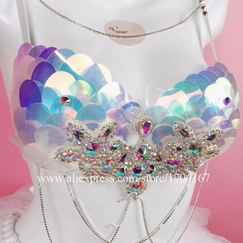 Bar Nightclub Sexy Lady Party Bra Dress Led Luminous Suit Clothes DJ Dance Team Led Light Up Ballroom Costume