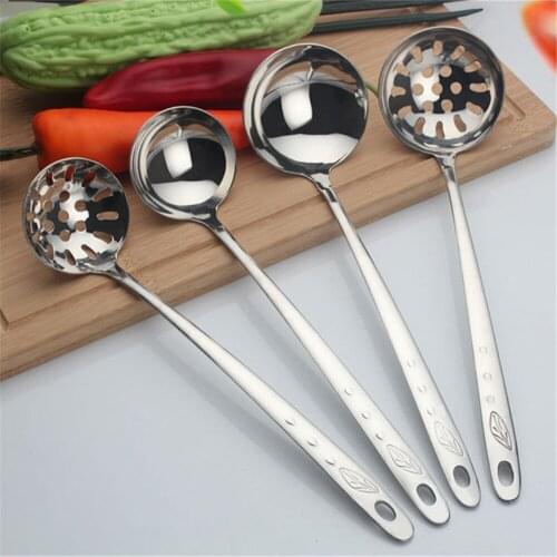 Stainless Steel Large Soup Spoon Colander Long handle Ladle Skimmer Gadgets Kitchen Cooking Tools Tableware for Cooking Tool