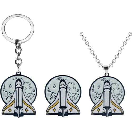 Video Game PS4 The Last of Us 2 Space Shuttle Rocket Pendant Keychains Keyrings Badges Jewelry For Women Men Fans