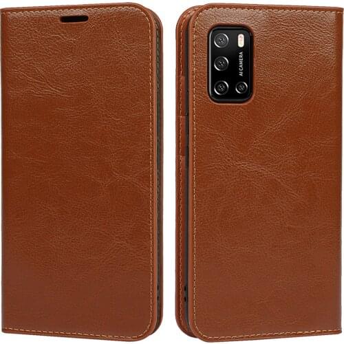For Rakuten BIG S Case 6.4" 100% Natural Genuine Leather Skin Phone Case On For Rakuten BIG S Flip Wallet Book Cover