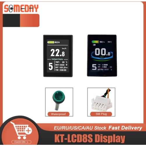 SOMEDAY LCD8S Color KT Display 24V 36V 48V Ebike Computer Color LCD Display Parts for Electric Bicycle Accessories