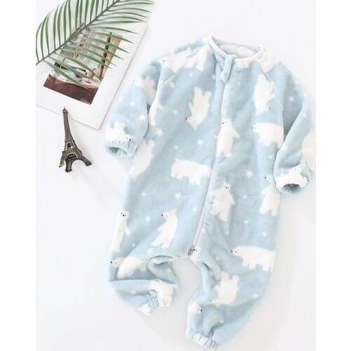 Baby Romper Newborn Long Sleeve Autumn Boys Girls Sleepwear Toddler Pajamas Winter Flannel Baby One Piece Jumper Infant Clothes