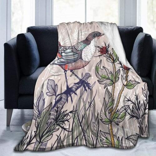 Forest Bird Flannel Fleece Throw Blanket 50"x60" Living Room/Bedroom/Sofa Couch Warm Soft Bed Blanket for Kids Adults All Season