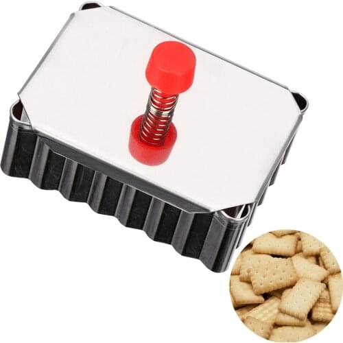Stainless Steel Pastry Decorating Mould Plunger Cookie Cutter Fondant Pressed Cookie Mold Baking Tools DIY Square Biscuit Cutter