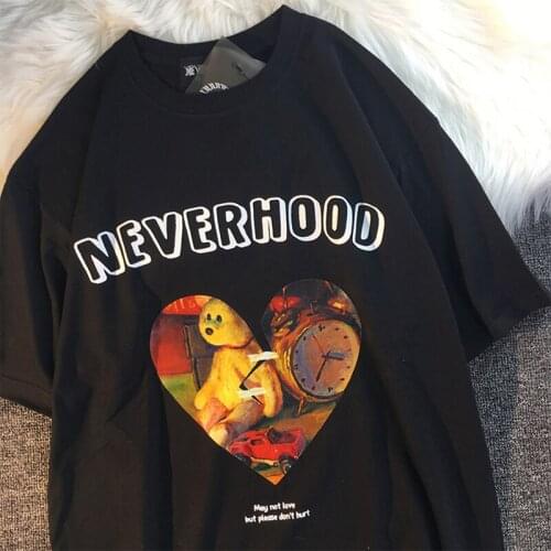 T-shirt Summer Short-Sleeved Printing for Men Round Neck Mens Fashion Loose Cotton All-match Style INS BF