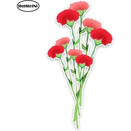 HotMeiNi 6.5cm x 13cm Unique Pretty Carnations Flowers Decor Car Stickers High Quality