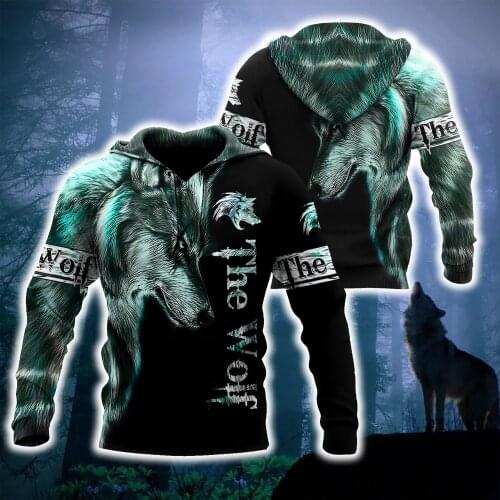 Beautiful Wolf Tattoo 3D All Over Printed Autumn Men Hoodies Unisex Casual Zip Pullover Streetwear sudadera hombre DW0494