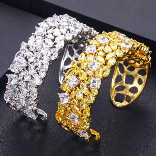 Janekelly New Arrival Round Shape Exquisite Micro Pave Setting Bracelets Bangle for Women Party Accessories Bijoux Femme