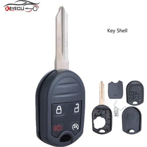 KEYECU 2PCS/Lot Remote Key Shell Case Fob 4 Button for 2011 2012 2013 2014 2015 2016 Ford Explorer F150 F250 F350