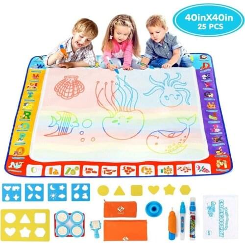 Mat Drawing Magic Doodle Water Mat Drawing Pens Stamps Set Painting Board Educational Toys For Kids