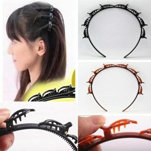 Creative Double Layer Bands Clip Hairbands Plastic Braided Headband Punk New Knitting Womens Headwear Hair Accessories