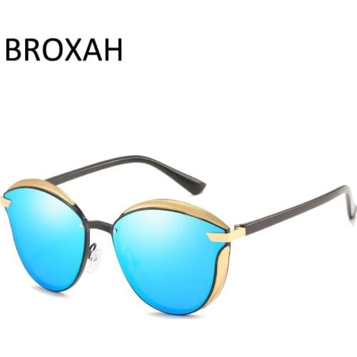 Round Cat Eye Sunglasses Women 2020 Fashion Metal Polarized Sunglasses Ladies Driving Glasses UV400 Oculos De Sol Feminino