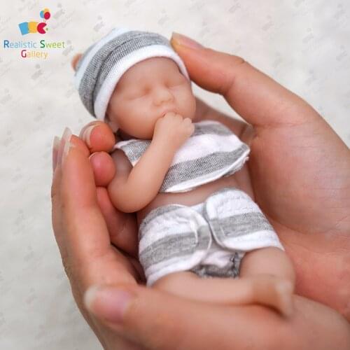 RSG 6 Inches 15cm Bebes Reborn Dolls Silicone Full Body Sleeping April Lifelike Mini Reborn Doll Surprice Children Anti-Stress