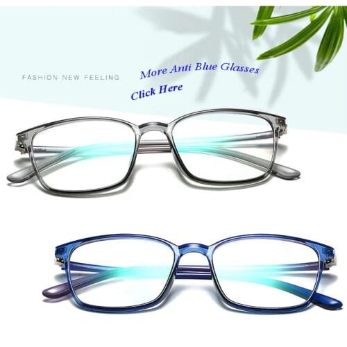 Square Elastic Light TR90 Computer Anti Blue Light Blocking Glasses Women Men