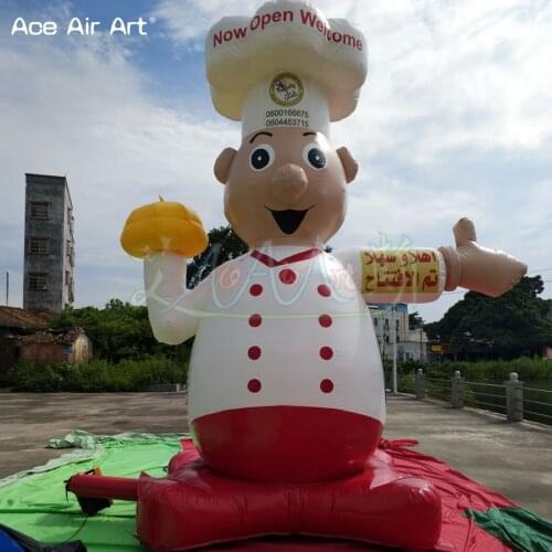 Inflatable cartoon model chef giant inflatable chef man with logo and advertising banners for sale