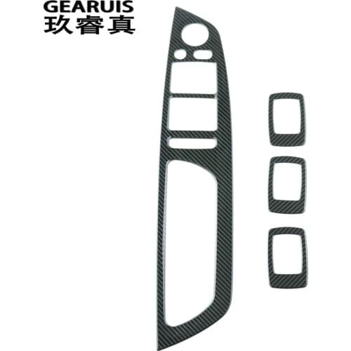 Car Styling Door Armrest panel cover Sticker for BMW X5 e70 X6 e71 Carbon fiber Stainless steel Window Glass Lifting Button Trim