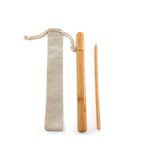 Zero Waste Natural Reusable Bamboo Drinking Straw Travel Set Sisal Hemp Straws Clean Brush With Portable Cloth Bag