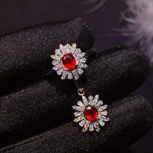 Natural Ruby Ring, 925 Sterling Silver, Simple and Exquisite Style,Recommended By The Owner, Authentic Color