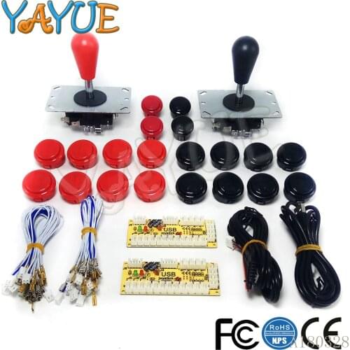 Zero Delay USB Encoder to Pc Arcade Joystick Push Buttons DIY Kit With 2pin Cables 8 Way 5pin Joystick for Mame Jamma Machine