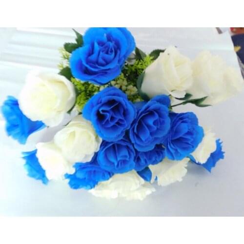 Stock Charming Silk Artificial Flowers Branch Artificial Rose Decorative Flower Wreath Wedding ome Garden Decoration