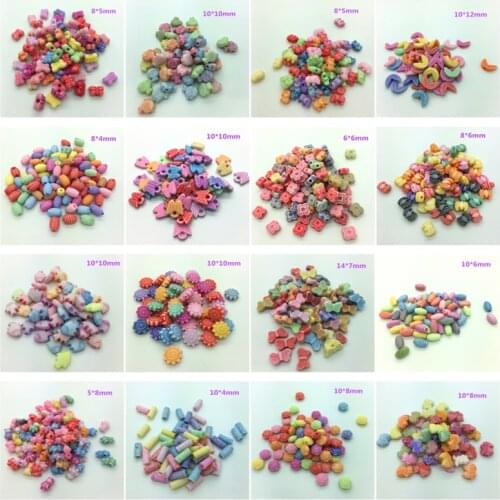 Wholesale 50pcs Mixed Colors Acrylic Perforation Beads DIY Jewelry Making Earrings Necklace Bracelet Accessories #No01-35