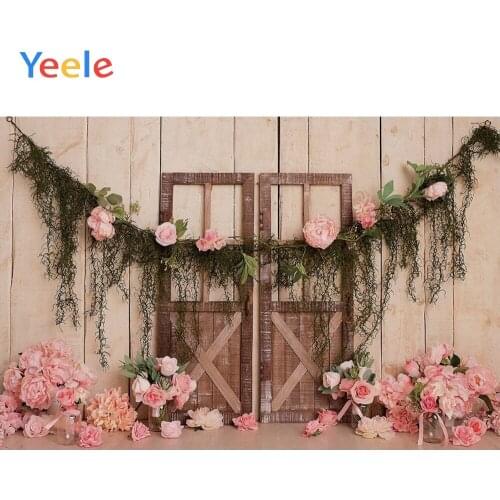 Landscape Flowers Wooden Board Portrait Decor Dreamy Photography Backdrops Personalized Photographic Background For Photo Studio