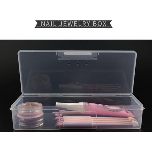 Plastic Transparent Nail Manicure Tools Storage Box Nail Dotting Drawing Pens Buffer Grinding Files Organizer Case Container Box