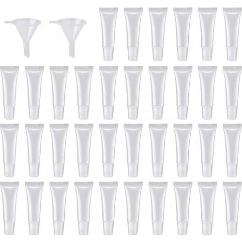 50Pcs 10ml Empty Lip Gloss Tubes ULG Clear Lip Gloss tube Refillable lip gloss containers DIY Balm Cosmetic Travel Toiletries