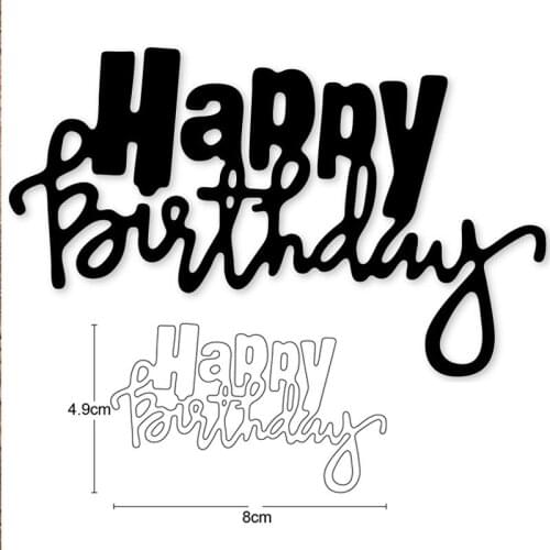 Craft dies Letter Happy Birthday Metal Cutting Dies Stencils dies for Diy Scrapbooking Card Making Decoration Embossing Die Cuts