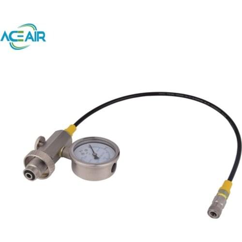 Paintball HP Fill Valve DIN300 G5/8 Stainless Steel 4500PSI 60CM Hose