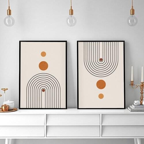 Scandinavian Style Geometry Poster Canvas Painting Boho Style Wall Pictures for Living Room Nordic Decoration Home Art