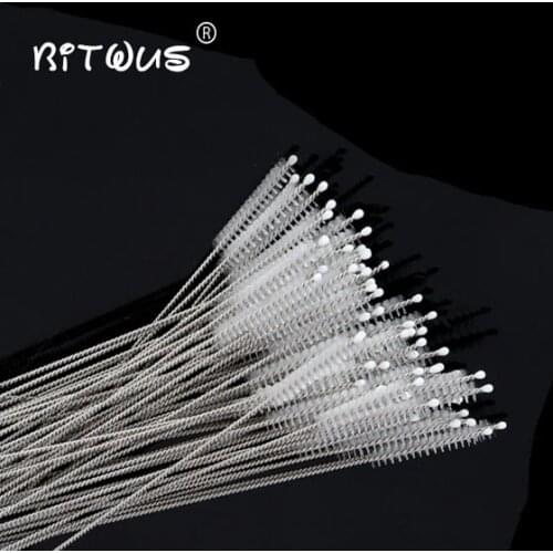 100pcs/lot Straw brushes for reusable plastic straws Eco-friendly stainless steel straw brush 17.5cm fit for 6mm diameter straws