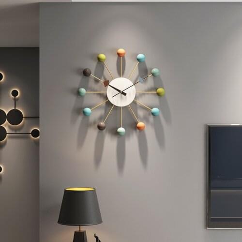Modern Living Room Wall Clock Geometric Minimalist Round Hanging Wall Clock Silent Quartz Horloge Murale Home Decoration BL50WC