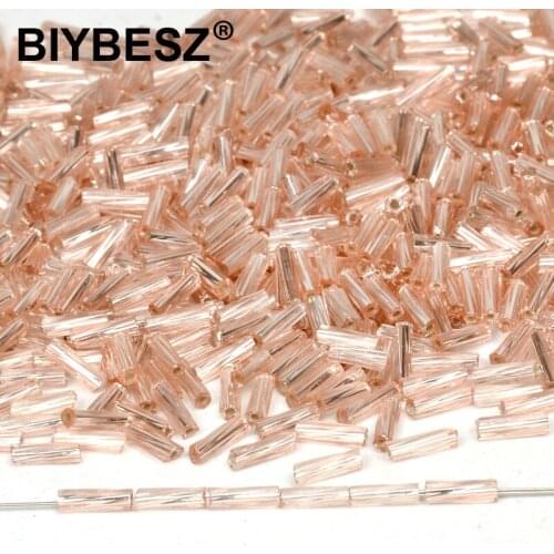2x6MM Champagne Twist Bugle Glass Beads Czech Loose Beads for Jewelry Making Diy Handmade Bracelet Necklace Beadwork Wholesale