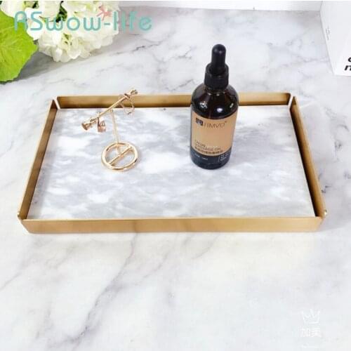 Light luxury Creative Marble Trays Sushi Dessert Food Trays Cosmetics Jewelry Storage Tray Serving Tray For Kitchen Supplies