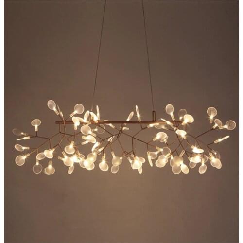 LED Postmodern Stainless Steel Acryl Firefly Suspension Luminaire Lampen Lustre Chandelier Lighting For Dinning Room