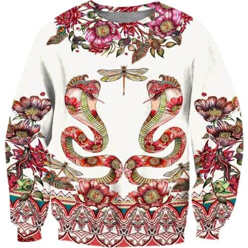 Beautiful Flower Snake 3D All Print Plus 1 Hoodie Man Women Harajuku Outwear Zipper Pullover Sweatshirt Casual Unisex Jacket