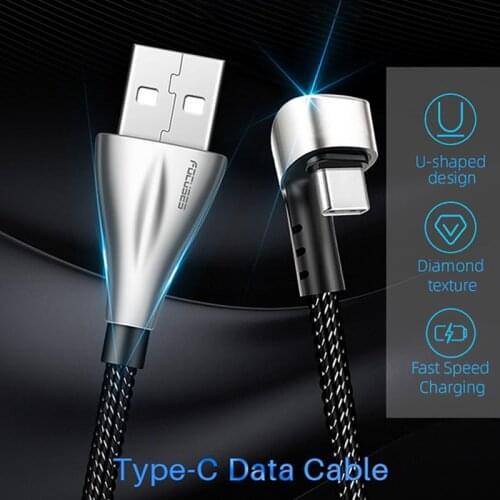 U Shape Type C Phone Charging Cable Cord Quick Charge Mobile Phone Cables Wire for Xiaomi Redmi Note 10 9 Type C 3A Charger