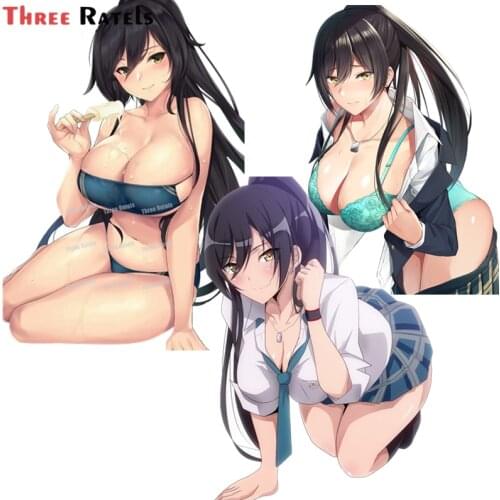 Three Ratels A110 Waifu Uniform Sexy Shirase Sakuya Anime Girl For Phone Laptop Guitar Suitcase Skateboard Bike Car Decal
