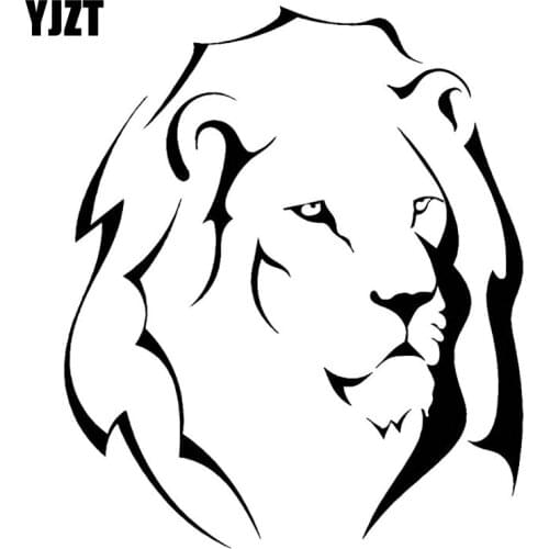 YJZT 14.2CM*16.8CM Lion Simple Decoration Car Sticker Bumper Vinyl Decal Black/Silver C4-1095
