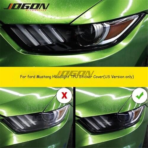 US&CA Version For Ford Mustang 2015-2020 Smoke Black TPU Headlight Protective Film Sticker Cover Trim Car Accessories Auto Part