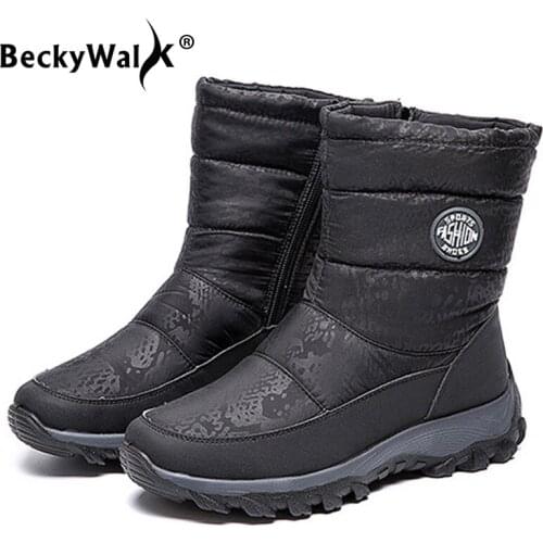 Women Boots 2021 Waterproof Snow Boots For Winter Women Shoes Warm femmes bottes Mid-calf Winter Boots Platform Shoes WSH3719