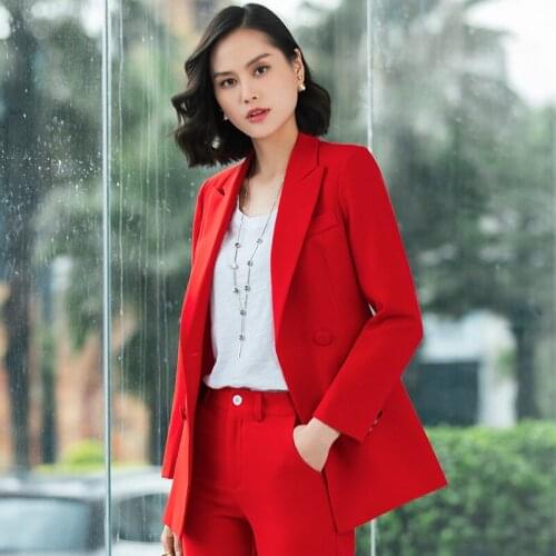 Womens suit two-piece 2019 autumn and winter new fashion loose jacket casual nine pants temperament professional wear