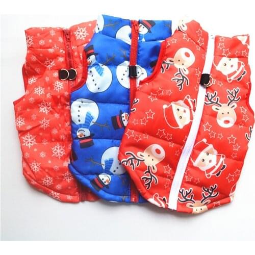 Christmas Pet Clothes Puppy Outfit Vest Warm Dog Clothes for Small Dogs Winter Windproof Pets Dog Jacket Coat Padded Chihuahua