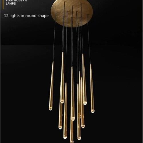 Gold suspension light fashion design hanging cone tube light led bedside drop lamp indoor home Kitchen dinning lighting nordic